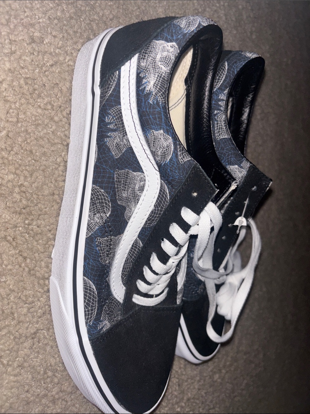 Vans Classic Black & White Skate Sneakers with Side Stripe